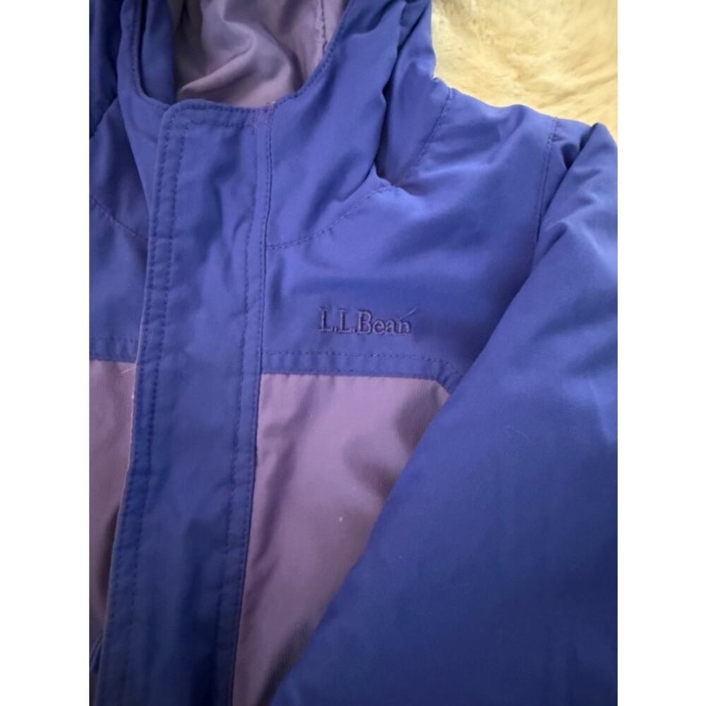 L.L.Bean Kids Hooded One-Piece Snowsuit Purple Blue 3T - Picture 3 of 9